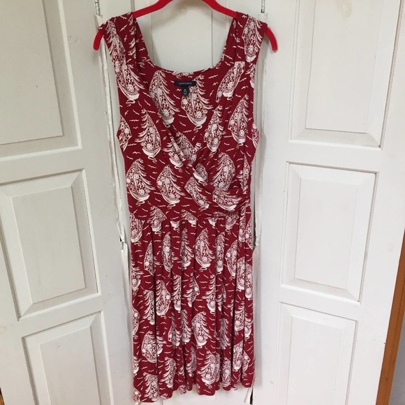 Lands' End Dresses & Skirts - Lands' End Red & White Sailboat Print Dress